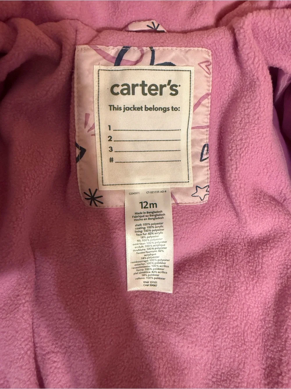 Carter's Pink Heart-Print Puffer Snowsuit with Faux-Fur Hood - 001